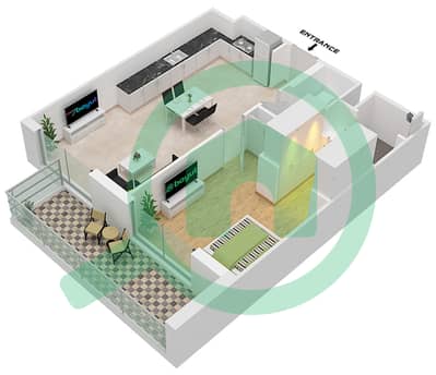المخططات الطابقية لتصميم النموذج / الوحدة A/1 شقة 1 غرفة نوم - هادلي هايتس