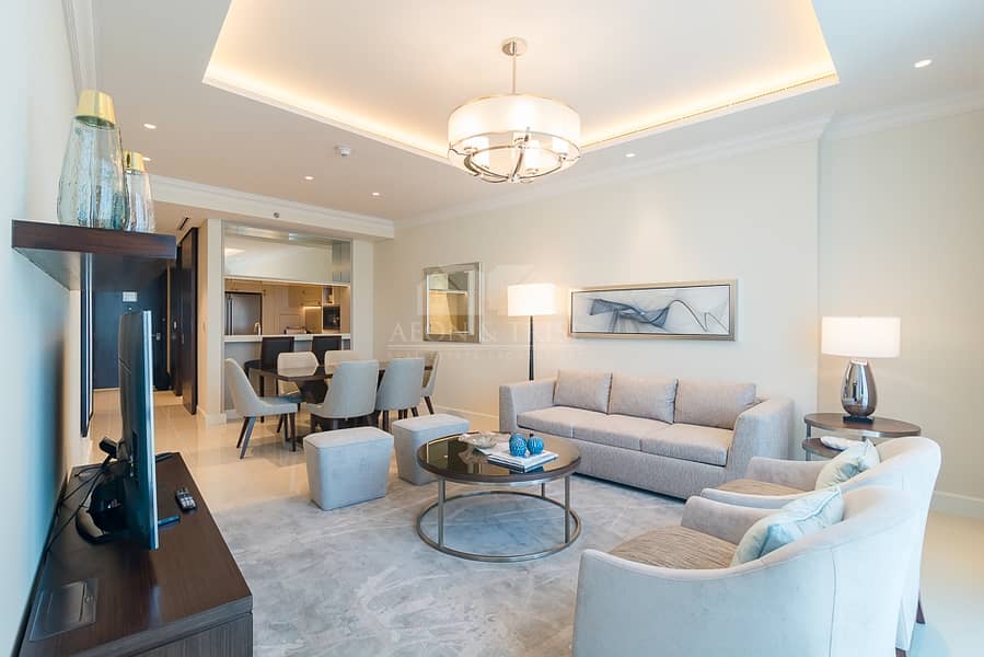 Full Burj and Fountain Views | 2 Bed | Mid Floor