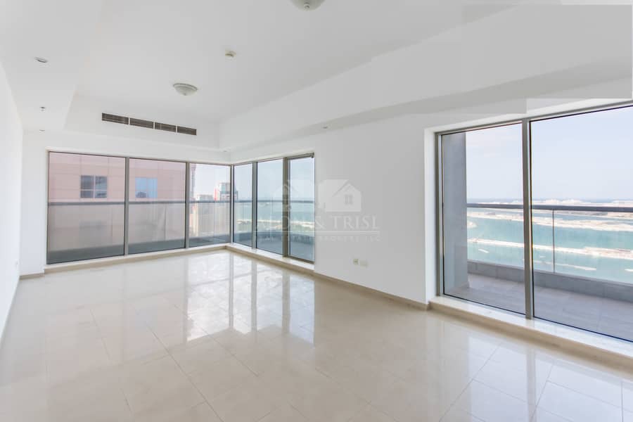3 Full Sea and Palm view I Unfurnished 3 Bedrooms