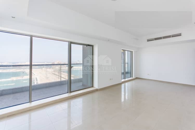 8 Full Sea and Palm view I Unfurnished 3 Bedrooms+m ( 4000 Sqft)