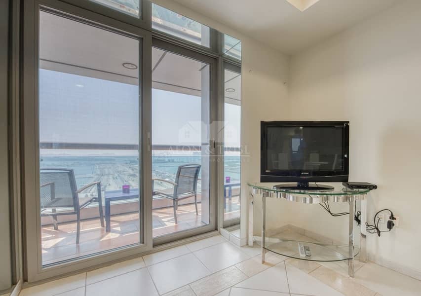 14 Fully furnished| stunning sea view| 2bed princess tower