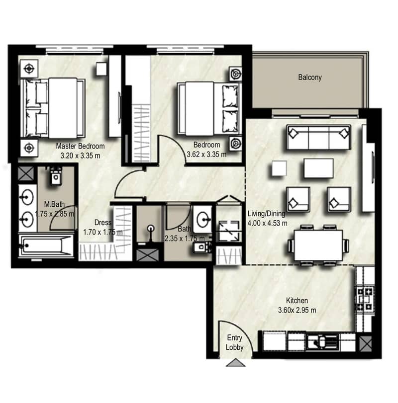 4 Spacious 2 Bed w/ 2 Parking-Balcony | Furnished