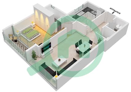 La Plage Tower - 1 Bedroom Apartment Unit 3409,3508,3609,3809,3909, Floor plan