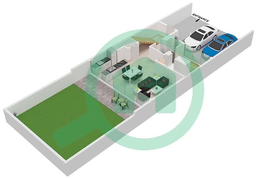 Санктнари - Вилла 4 Cпальни планировка Единица измерения XU4-BB Ground Floor interactive3D