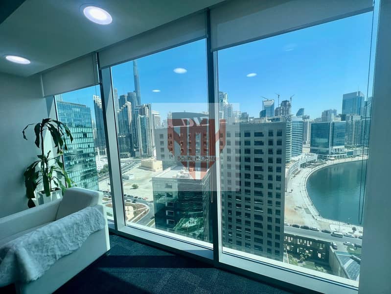 Burj khalifa view |Partition| furnished office for rent in business bay/Direct from owner/ No commision