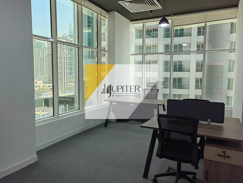 Fully Furnished Office / Burj Khalifa View/ Free Parking/ Bills Included