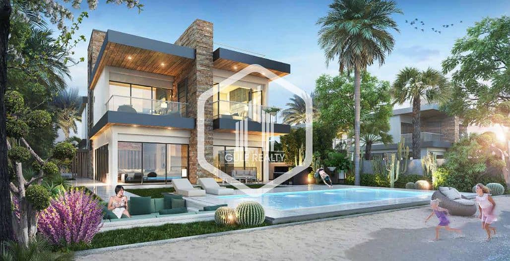 Water front Townhouse in DAMAC Lagoons}} 5 Bedroom + Maid\'s room}} Family room}}