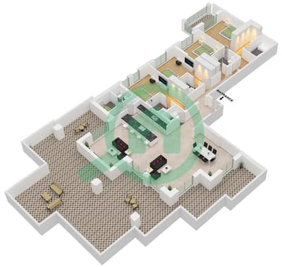 阿尔贾兹2号大楼 - 4 卧室公寓类型／单位C1 / UNIT-809戶型图
