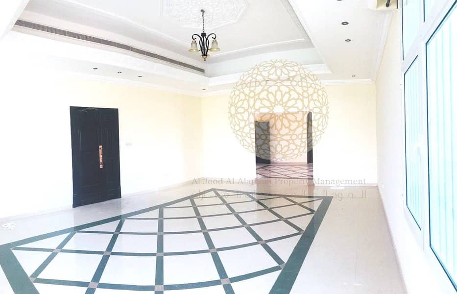 9 STUNNING 6 BED ROOM SEMI INDEPENDENT VILLA WITH ECO NATURE BEAUTY FOR RENT IN KHALIFA CITY A