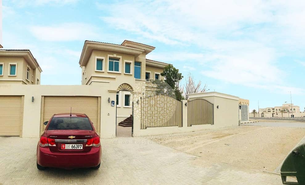 EXCELLENT FINISHING 5 BEDROOM SEMI INDEPENDENT CORNER VILLA WITH JACUZZI POOL AND DRIVER ROOM FOR RENT IN KHALIFA CITY A