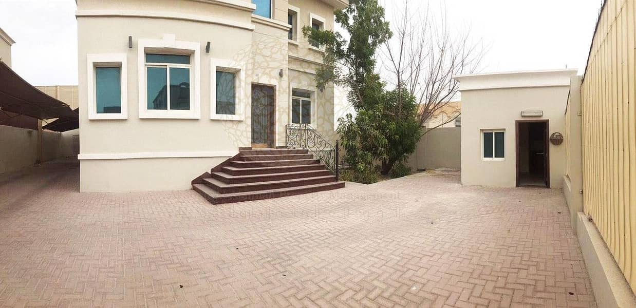 8 EXCELLENT FINISHING 5 BEDROOM SEMI INDEPENDENT CORNER VILLA WITH JACUZZI POOL AND DRIVER ROOM FOR RENT IN KHALIFA CITY A