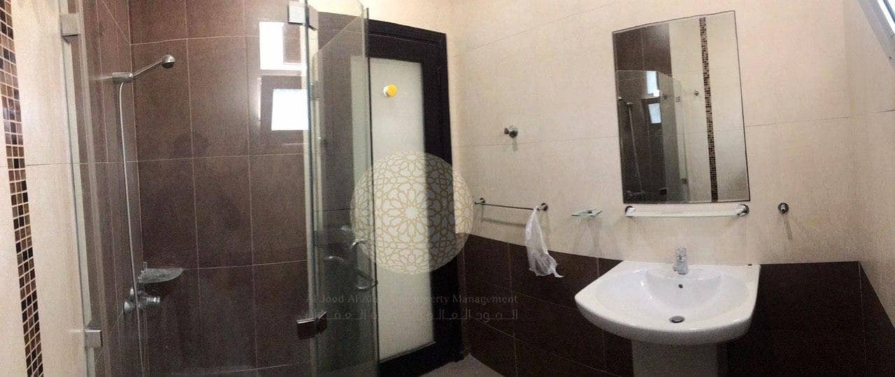 26 EXCELLENT FINISHING 5 BEDROOM SEMI INDEPENDENT CORNER VILLA WITH JACUZZI POOL AND DRIVER ROOM FOR RENT IN KHALIFA CITY A