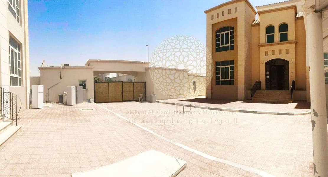 3 PERFECTLY MADE 5 BEDROOM COMPOUND VILLA WITH SWIMMING POOL AND MAID ROOM FOR RENT IN KHALIFA CITY A