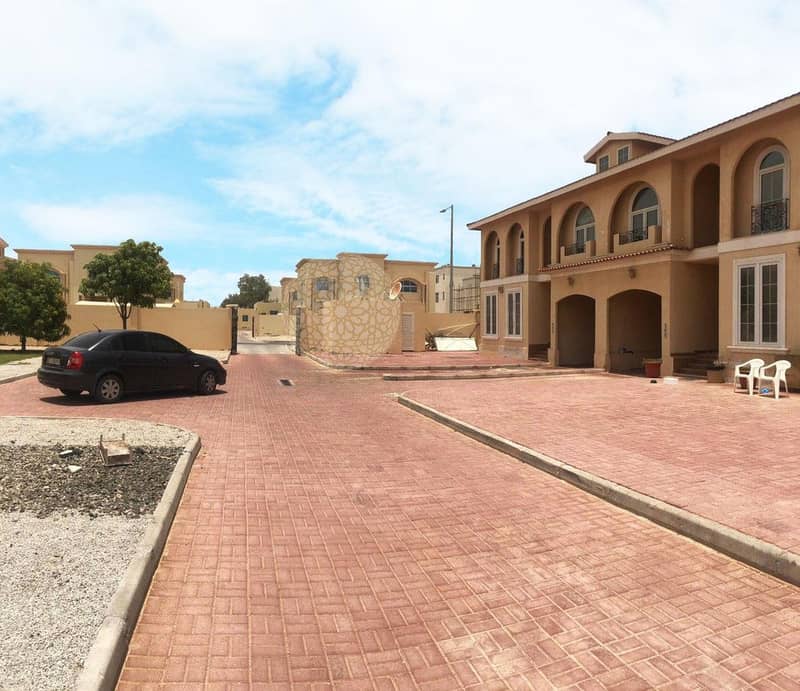 2 BEAUTIFUL 4 BR COMPOUND (3 villa only) VILLA WITH  MAID ROOM & SWIMMING POOL AND GARDEN VIEW FOR RENT IN KHALIFA CITY A