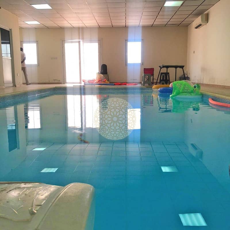10 BEAUTIFUL 4 BR COMPOUND (3 villa only) VILLA WITH  MAID ROOM & SWIMMING POOL AND GARDEN VIEW FOR RENT IN KHALIFA CITY A