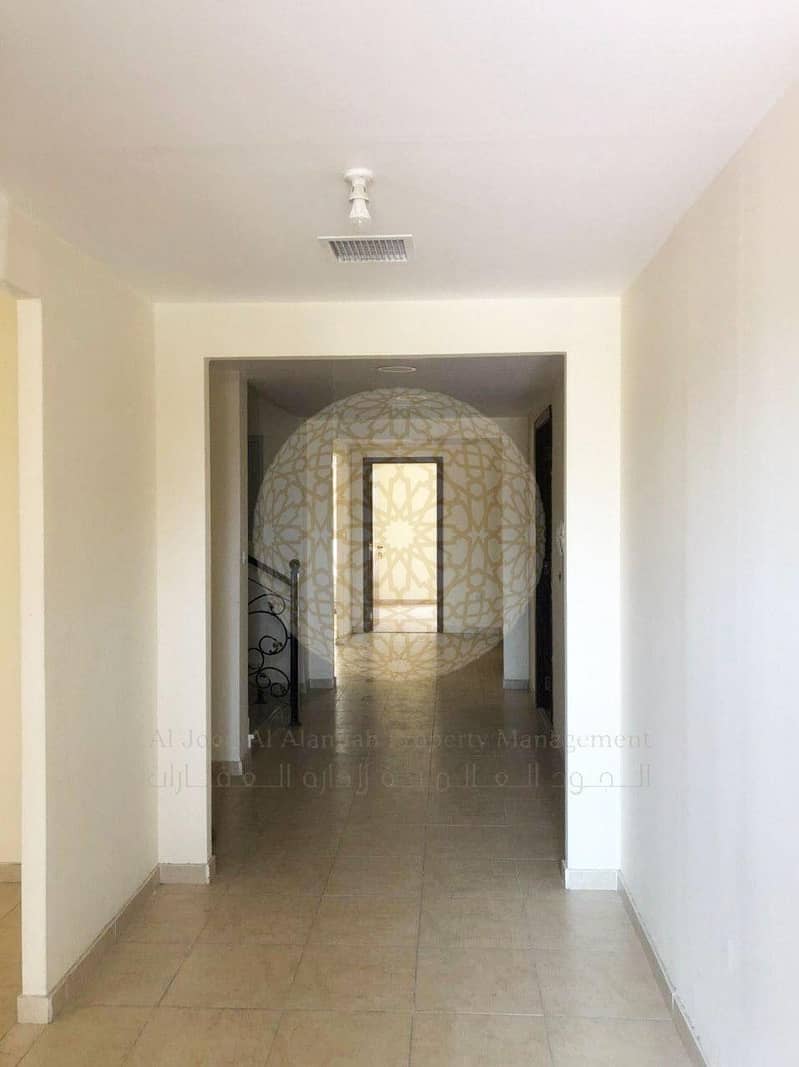 13 BEAUTIFUL 4 BR COMPOUND (3 villa only) VILLA WITH  MAID ROOM & SWIMMING POOL AND GARDEN VIEW FOR RENT IN KHALIFA CITY A