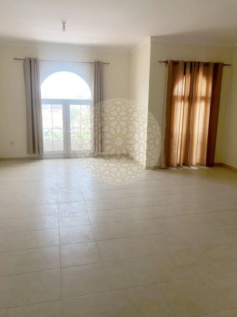 19 BEAUTIFUL 4 BR COMPOUND (3 villa only) VILLA WITH  MAID ROOM & SWIMMING POOL AND GARDEN VIEW FOR RENT IN KHALIFA CITY A