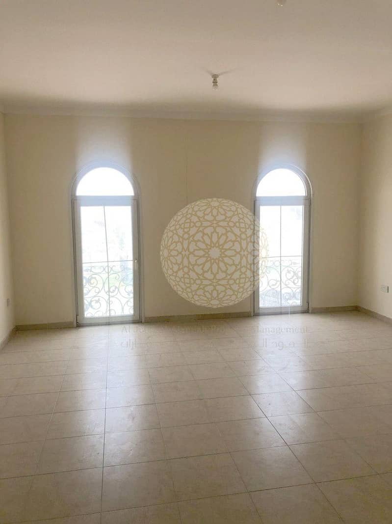 21 BEAUTIFUL 4 BR COMPOUND (3 villa only) VILLA WITH  MAID ROOM & SWIMMING POOL AND GARDEN VIEW FOR RENT IN KHALIFA CITY A