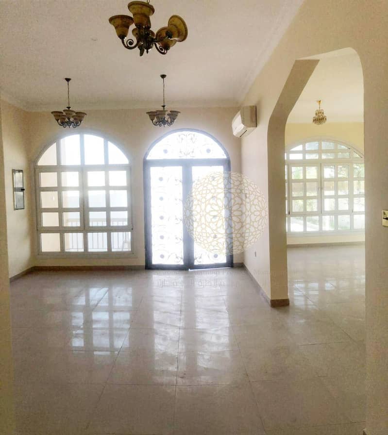 9 EXCELLENT FINISHING 5 MASTER BEDROOM SEMI INDEPENDENT VILLA WITH DRIVER ROOM AND MAID ROOM FOR RENT IN KHALIFA CITY A
