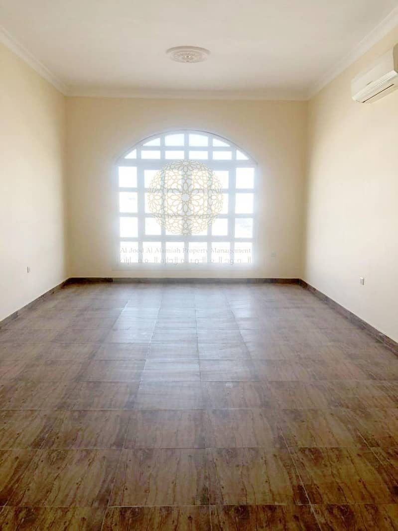 15 EXCELLENT FINISHING 5 MASTER BEDROOM SEMI INDEPENDENT VILLA WITH DRIVER ROOM AND MAID ROOM FOR RENT IN KHALIFA CITY A