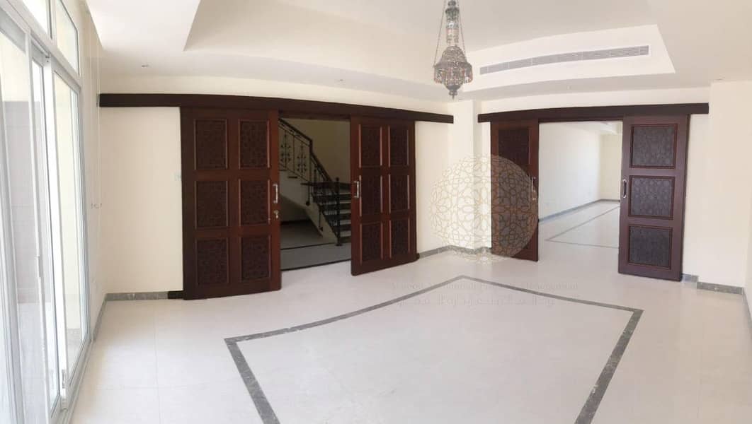 7 STUNNING 5 MASTER INDEPENDENT VILLA WITH SWIMMING POOL AND DRIVER ROOM FOR RENT IN MOHAMMED BIN ZAYED CITY