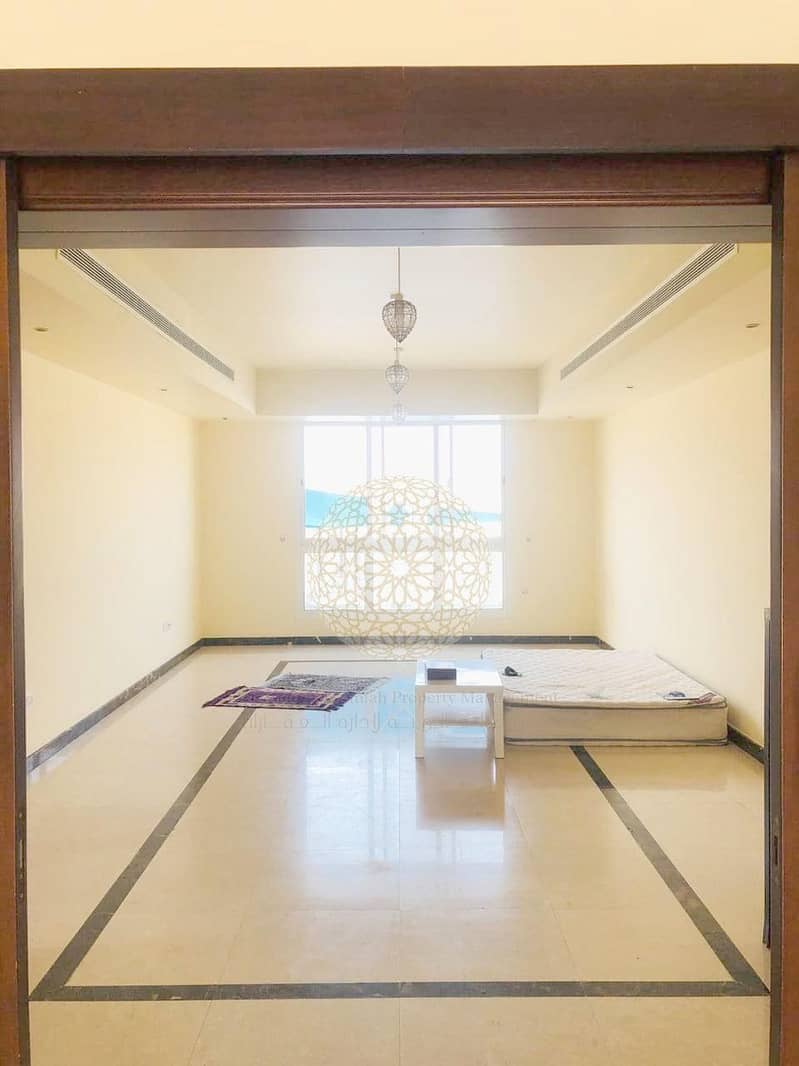11 STUNNING 5 MASTER INDEPENDENT VILLA WITH SWIMMING POOL AND DRIVER ROOM FOR RENT IN MOHAMMED BIN ZAYED CITY