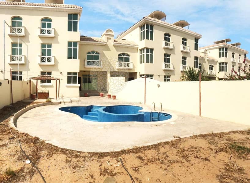 25 STUNNING 5 MASTER INDEPENDENT VILLA WITH SWIMMING POOL AND DRIVER ROOM FOR RENT IN MOHAMMED BIN ZAYED CITY