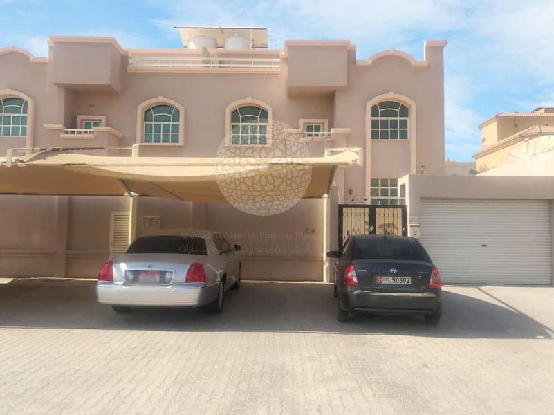 STUNNING SEMI INDEPENDENT VILLA WITH DRIVER ROOM ANS KITCHEN OUTSIDE FOR RENT IN KHALIFA CITY A