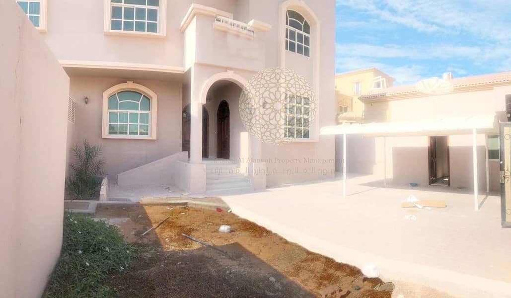 3 STUNNING SEMI INDEPENDENT VILLA WITH DRIVER ROOM ANS KITCHEN OUTSIDE FOR RENT IN KHALIFA CITY A