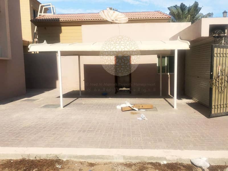 4 STUNNING SEMI INDEPENDENT VILLA WITH DRIVER ROOM ANS KITCHEN OUTSIDE FOR RENT IN KHALIFA CITY A
