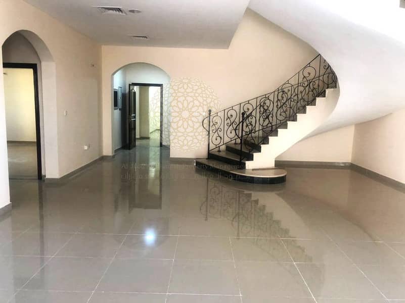 7 STUNNING SEMI INDEPENDENT VILLA WITH DRIVER ROOM ANS KITCHEN OUTSIDE FOR RENT IN KHALIFA CITY A