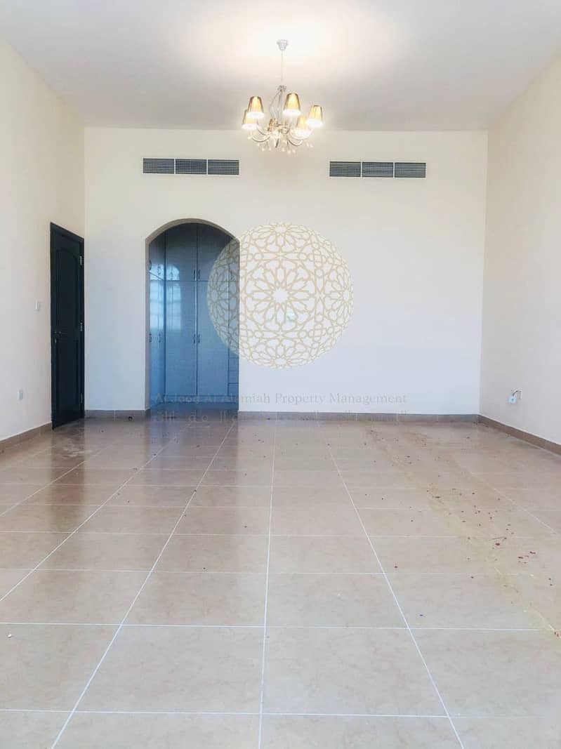 17 STUNNING SEMI INDEPENDENT VILLA WITH DRIVER ROOM ANS KITCHEN OUTSIDE FOR RENT IN KHALIFA CITY A
