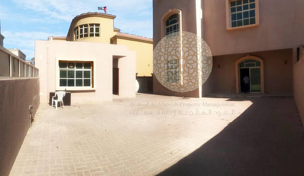 27 STUNNING SEMI INDEPENDENT VILLA WITH DRIVER ROOM ANS KITCHEN OUTSIDE FOR RENT IN KHALIFA CITY A