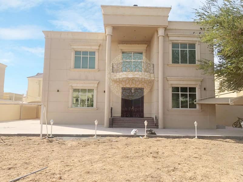 SPECTACULAR INDEPENDENT 5 MASTER BEDROOM VILLA WITH DRIVER ROOM & BIG HOSH FOR RENT IN KHALIFA CITY A