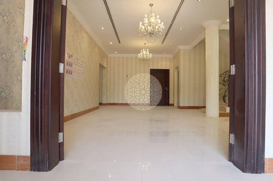 12 SPECTACULAR INDEPENDENT 5 MASTER BEDROOM VILLA WITH DRIVER ROOM & BIG HOSH FOR RENT IN KHALIFA CITY A