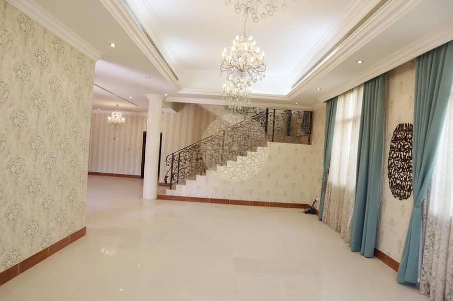 13 SPECTACULAR INDEPENDENT 5 MASTER BEDROOM VILLA WITH DRIVER ROOM & BIG HOSH FOR RENT IN KHALIFA CITY A