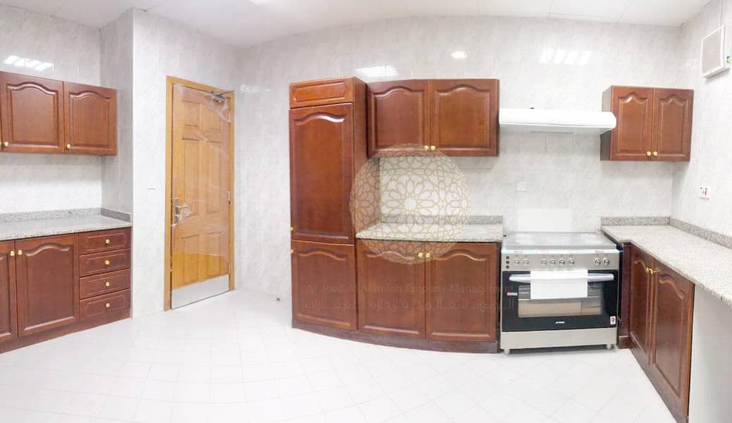 26 NEWLY RENOVATED HIGH QUALITY 6 BEDROOM SEMI INDEPENDENT VILLA WITH KITCHEN INSIDE AND OUTSIDE FOR RENT IN ABUDHABI