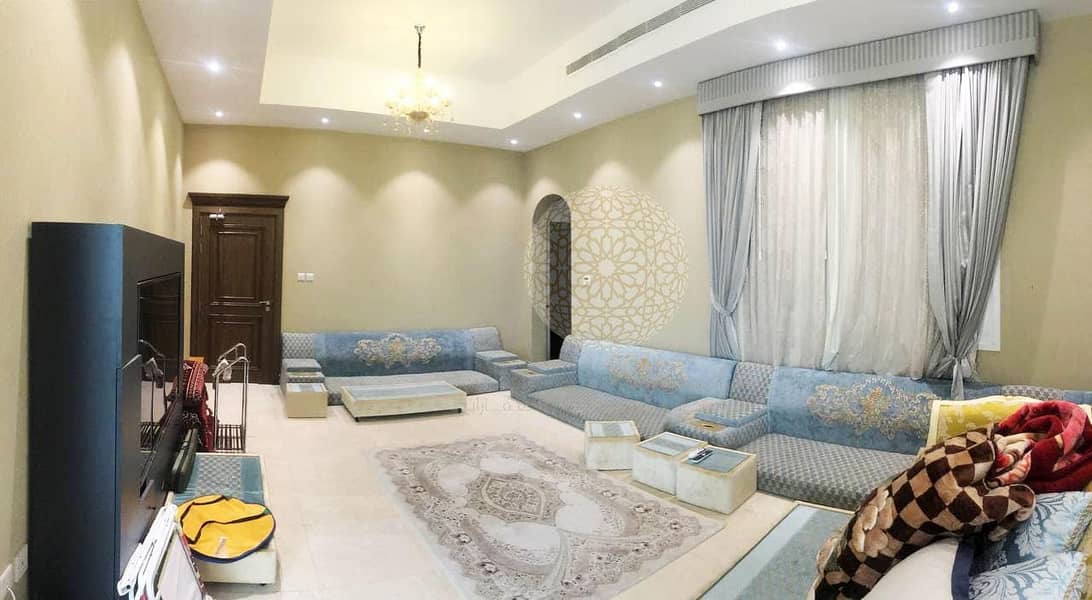 13 LUXURIOUS FULLY FURNISHED VILLA WITH 6 MASTER BEDROOM AND DRIVER ROOM FOR RENT IN MOHAMMED BIN ZAYED CITY