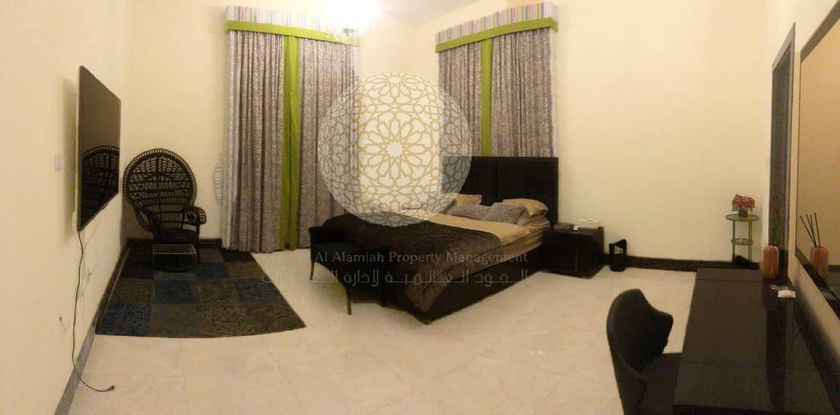 18 LUXURIOUS FULLY FURNISHED VILLA WITH 6 MASTER BEDROOM AND DRIVER ROOM FOR RENT IN MOHAMMED BIN ZAYED CITY