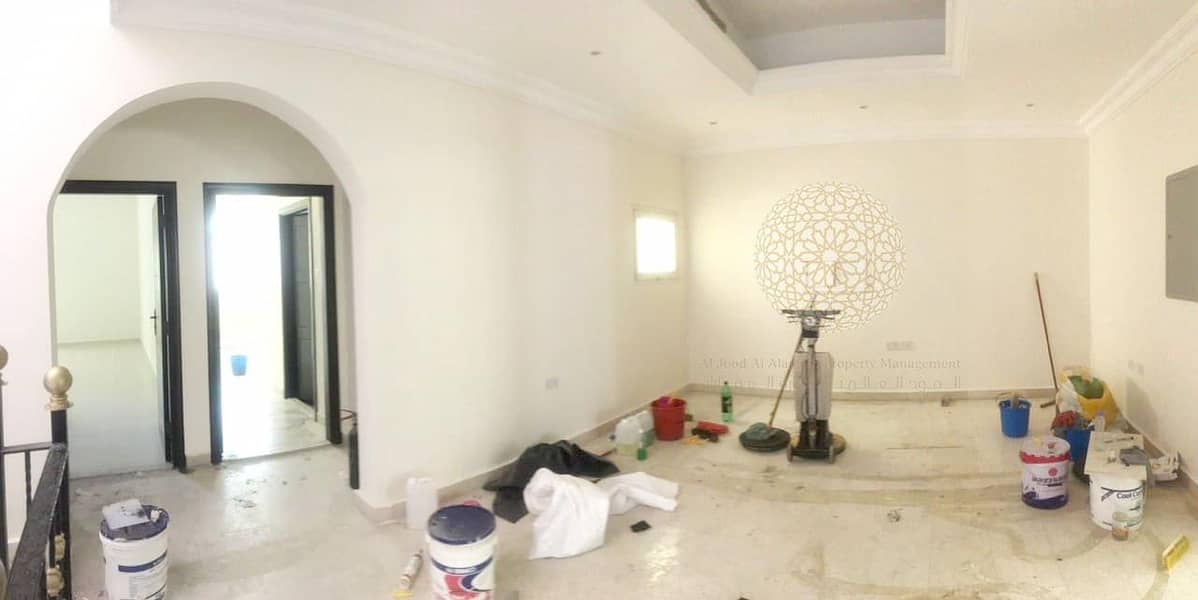 8 SWEET 5 BEDROOM SEMI INDEPENDENT VILLA WITH BIG YARD FOR RENT IN KHALIFA CITY A