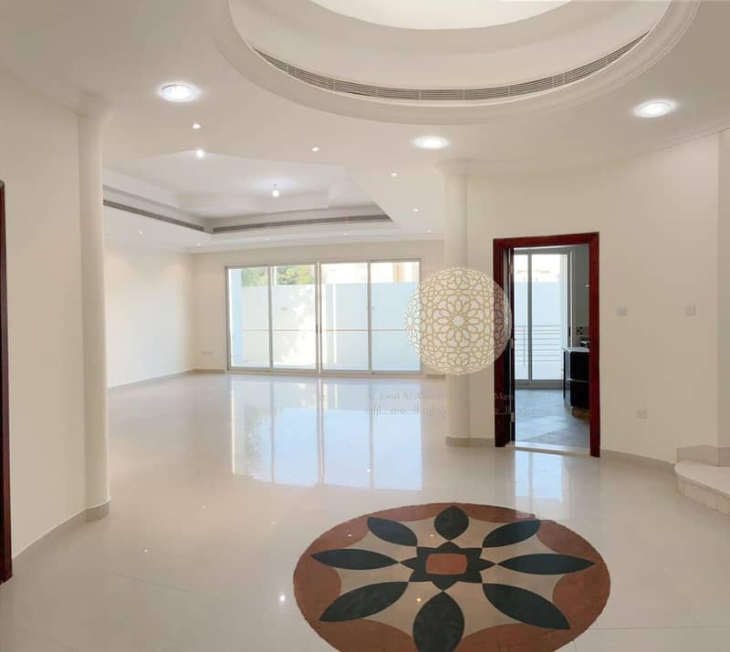 12 PREMIUM QUALITY 5 MASTER BEDROOM COMPOUND VILLA WITH SWIMMING POOL AND DRIVER ROOM FOR RENT IN MOHAMMED BIN ZAYED CITY