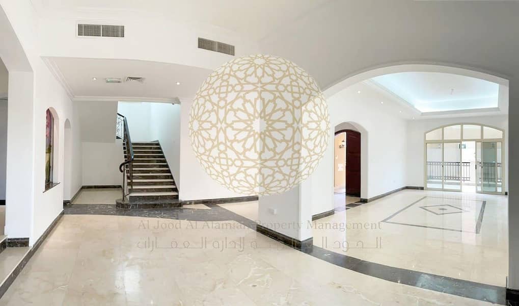 10 SUPER DELUXE 6 MASTER BEDROOM VILLA IN A LUXURY COMPOUND FOR RENT IN KHALIFA CITY A WITH DRIVER ROOM