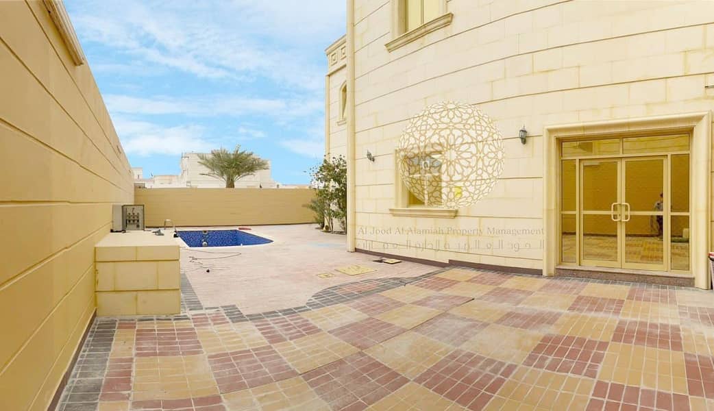 6 LUXURIOUS STONE FINISHING SEMI INDEPENDENT VILLA WITH 5 BEDROOM AND DRIVER ROOM FOR RENT IN MOHAMMED BIN ZAYED CITY