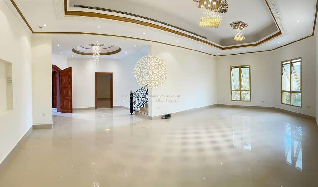 14 LUXURIOUS STONE FINISHING SEMI INDEPENDENT VILLA WITH 5 BEDROOM AND DRIVER ROOM FOR RENT IN MOHAMMED BIN ZAYED CITY
