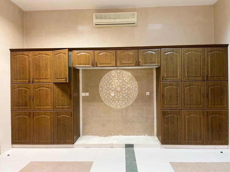 34 LUXURIOUS STONE FINISHING SEMI INDEPENDENT VILLA WITH 5 BEDROOM AND DRIVER ROOM FOR RENT IN MOHAMMED BIN ZAYED CITY