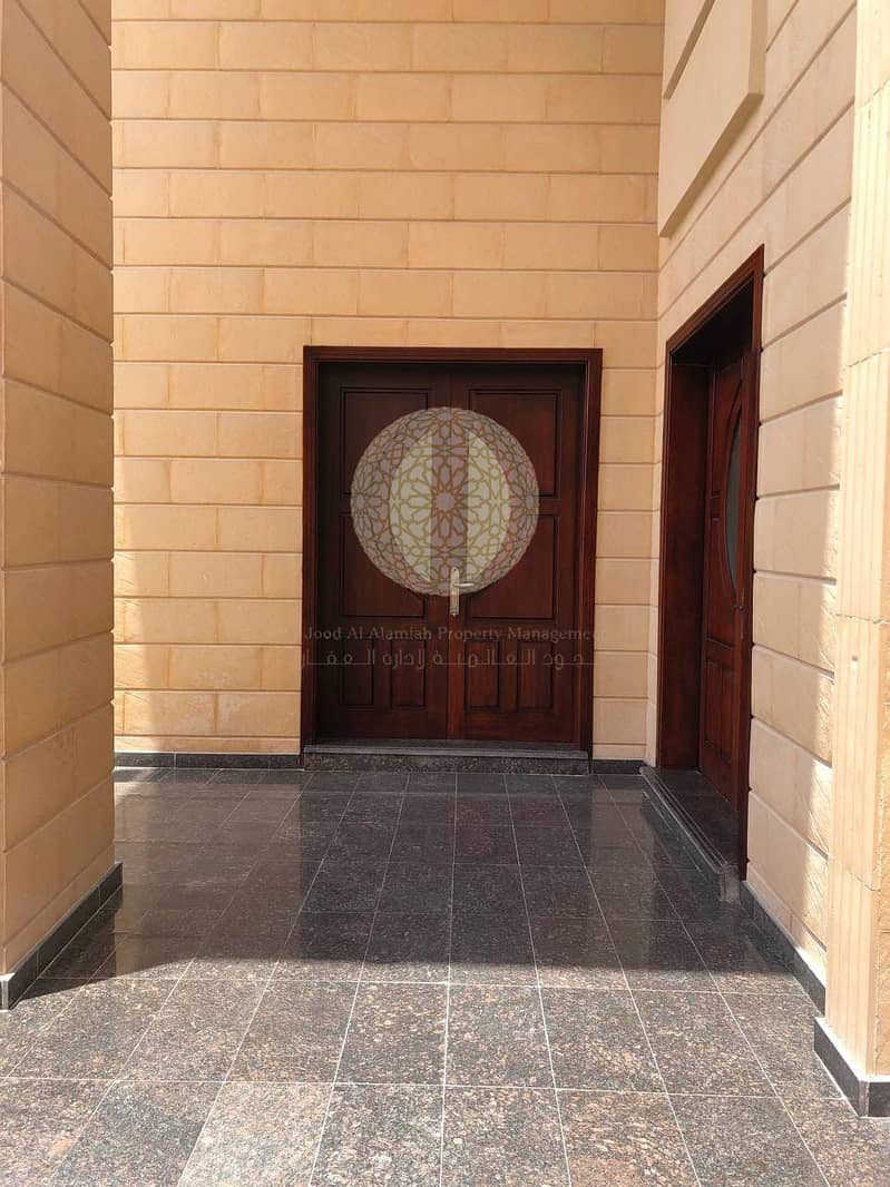 6 RED STONE FINISHING INDEPENDENT VILLA WITH 5  MASTER BEDROOM FOR RENT IN KHALIFA CITY A