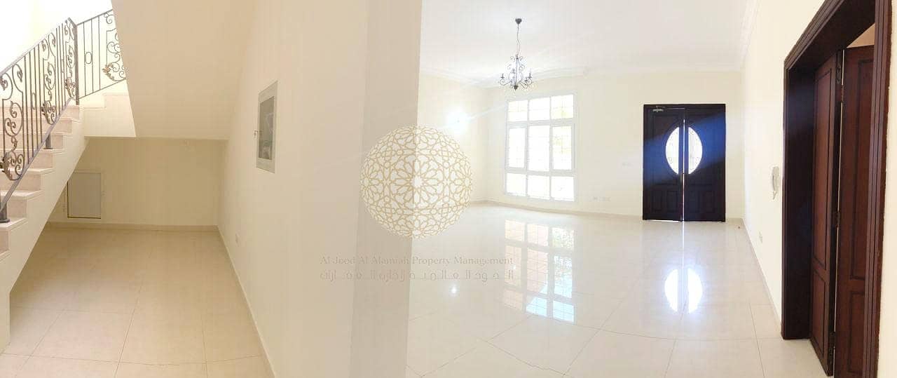 8 RED STONE FINISHING INDEPENDENT VILLA WITH 5  MASTER BEDROOM FOR RENT IN KHALIFA CITY A