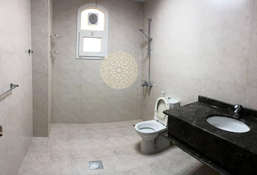 21 RED STONE FINISHING INDEPENDENT VILLA WITH 5  MASTER BEDROOM FOR RENT IN KHALIFA CITY A