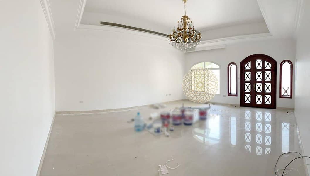 12 SPACIOUS SEMI INDEPENDENT 6 BEDROOM VILLA WITH KITCHEN INSIDE & OUTSIDE FOR RENT IN KHALIFA CITY A