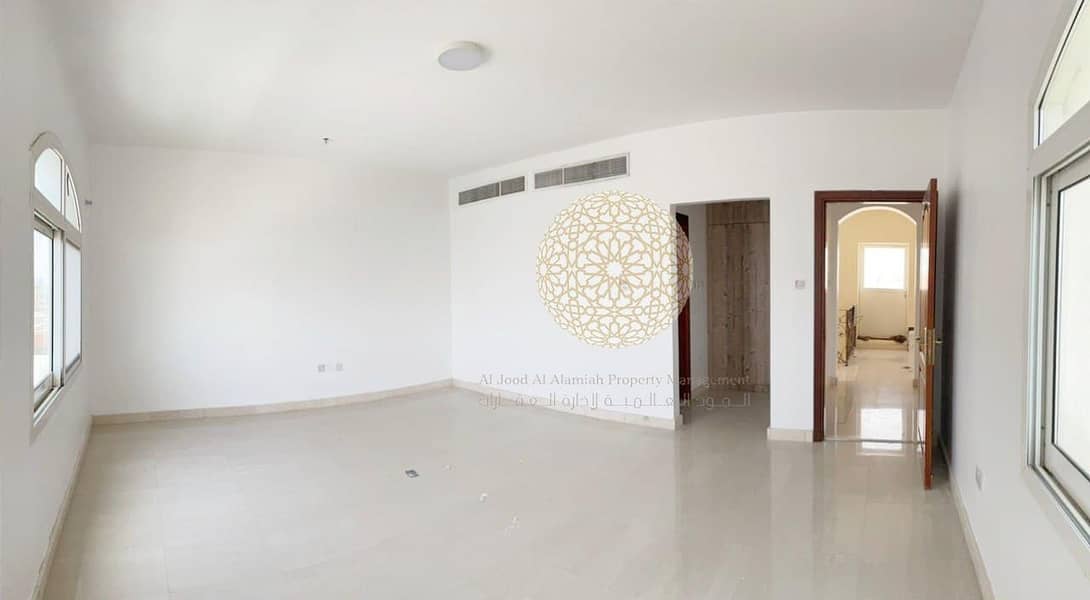 16 SPACIOUS SEMI INDEPENDENT 6 BEDROOM VILLA WITH KITCHEN INSIDE & OUTSIDE FOR RENT IN KHALIFA CITY A